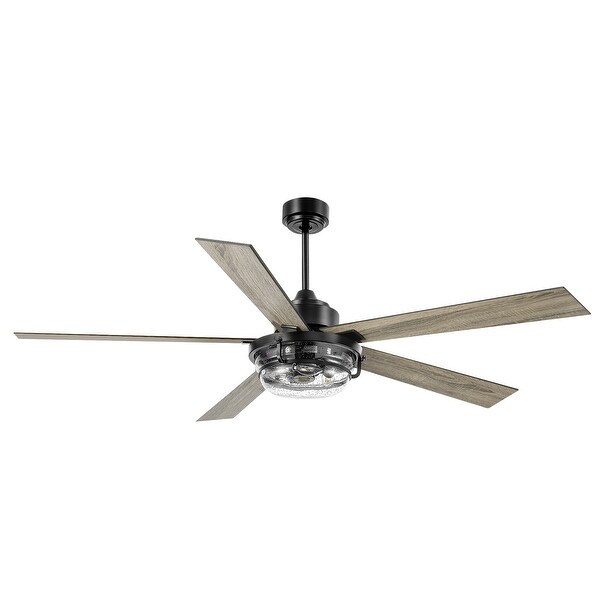 60 In Black Indoor Ceiling Fan with Light Remote Control(5 Blade)