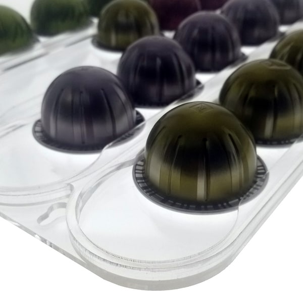 OnDisplay Wall Mounted Acrylic Nespresso Vertuoline Coffee Capsule/Pod Holder - Clear