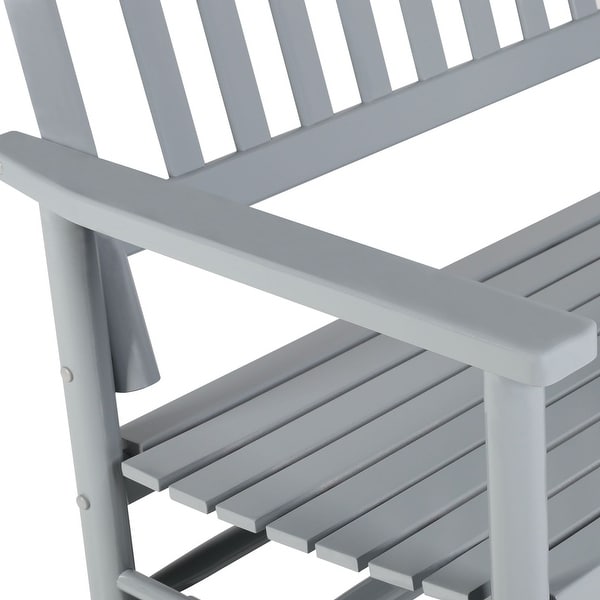 VEIKOUS 2-Person Wooden Outdoor Patio Glider Rocking Chair Swing Chair