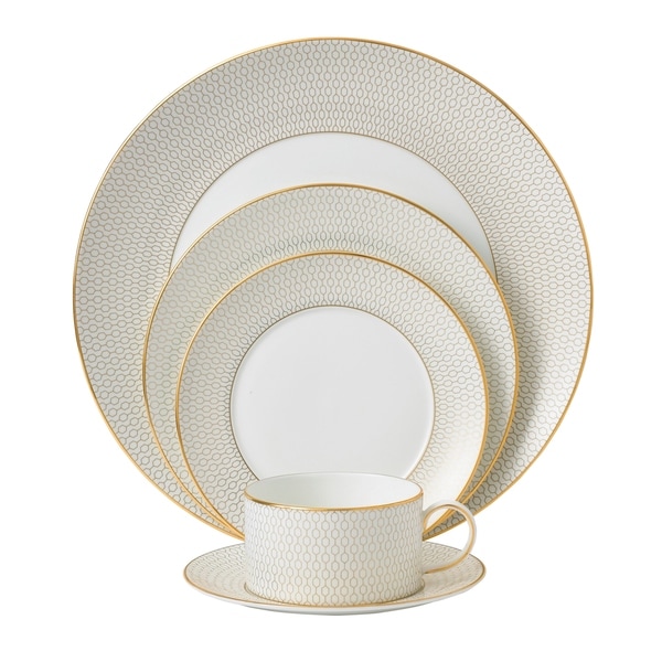 Wedgwood Gio Gold White 5-piece Fine Bone China Place Setting