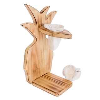 Novica Handmade Jungle Cafe Wood Single-Serve Drip Coffee Stand