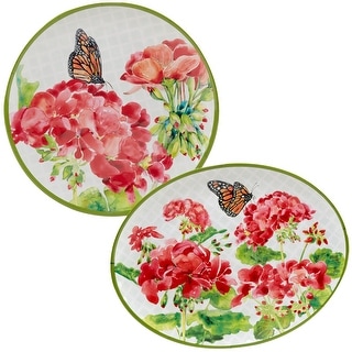 Certified International Geraniums Melamine 2 Piece Platter Set - 18" x 13.5"