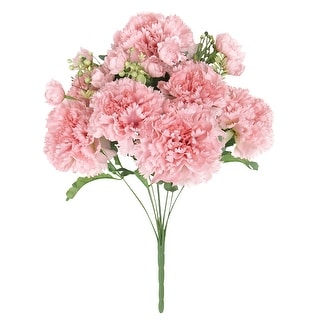 Set of 2 Blush Pink Artificial Carnation Flower Stem Bush Bouquet 18in - 18" L x 12" W x 12" DP