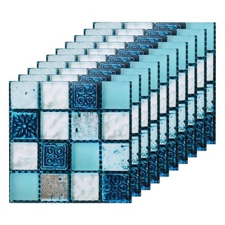25 Sheets Peel and Stick Tiles Backsplash, 3.94"x3.94"x0.02" Light Blue - Light Blue