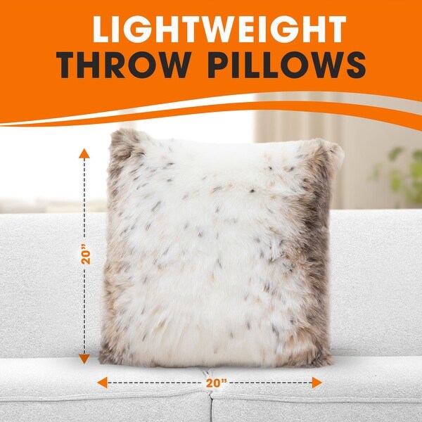 Cheer Collection Set of 2 Animal Fur Throw Pillows