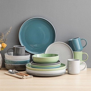 vancasso Sesam 16-Piece Speckled Dinnerware Set, Service for 4