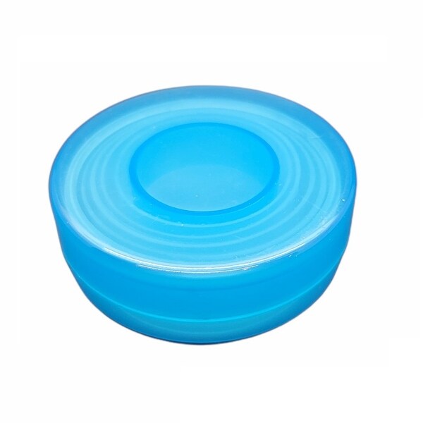 Travel Size Collapsible Drinking Cup and Built In Pill Box Case - Blue