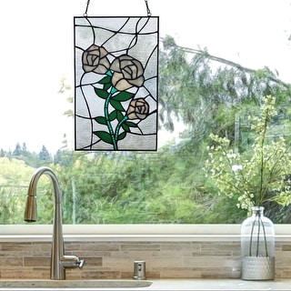 River of Goods 13"H Friendship Garden Stained Glass Window Panel