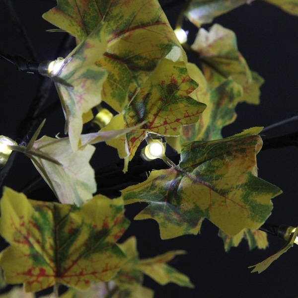 5' Pre-Lit LED Harvest Yellow Leaf Artificial Tree - White Lights