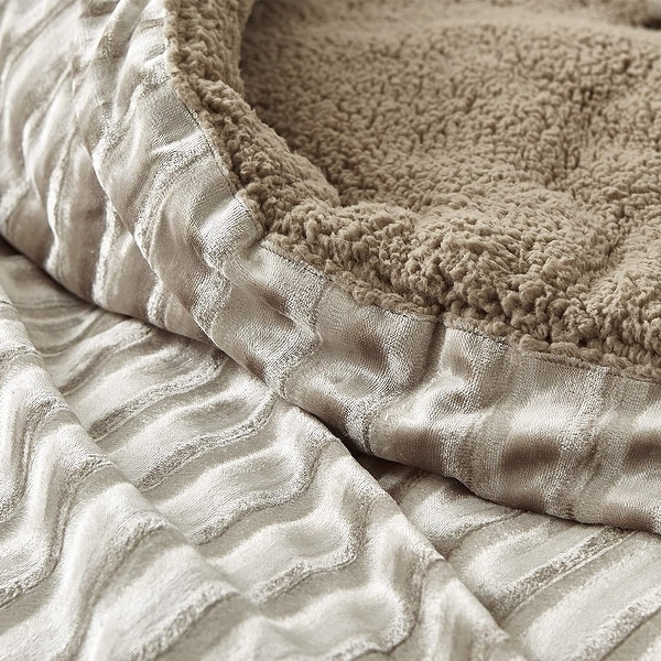 Velvet Crush - Coma Inducer Oversized Comforter Set - Ridged Silvery Beige
