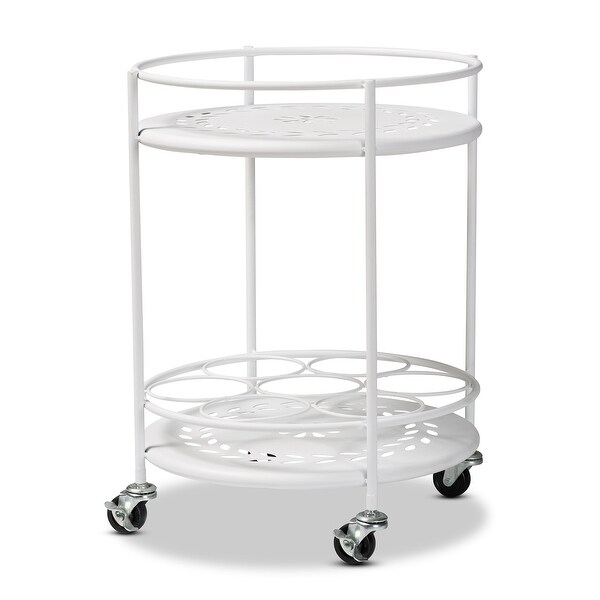 Dallan Modern Industrial Metal 2-Tier Kitchen Cart