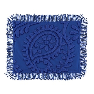 Tufted Paisley Scrolling Design Chenille Pillow Sham