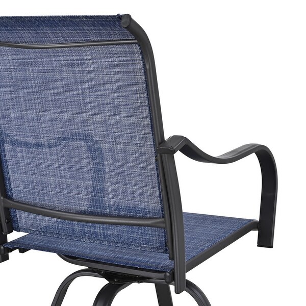 Patio Festival 3-Piece Outdoor Metal Bar Height Swivel Bistro Set