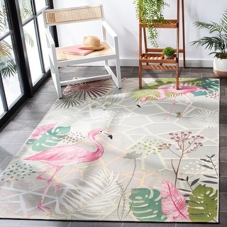SAFAVIEH Barbados Vivianne Tropical Indoor/ Outdoor Waterproof Patio Backyard Rug