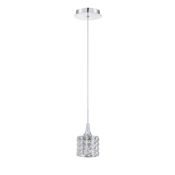 Lustra Chrome-finished Metal/Crystal Single-bulb Pendant Lighting Fixture