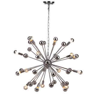 SAFAVIEH Lighting Starburst Sputnik 20-light Chrome Chandelier - 31"x31"x22-94"