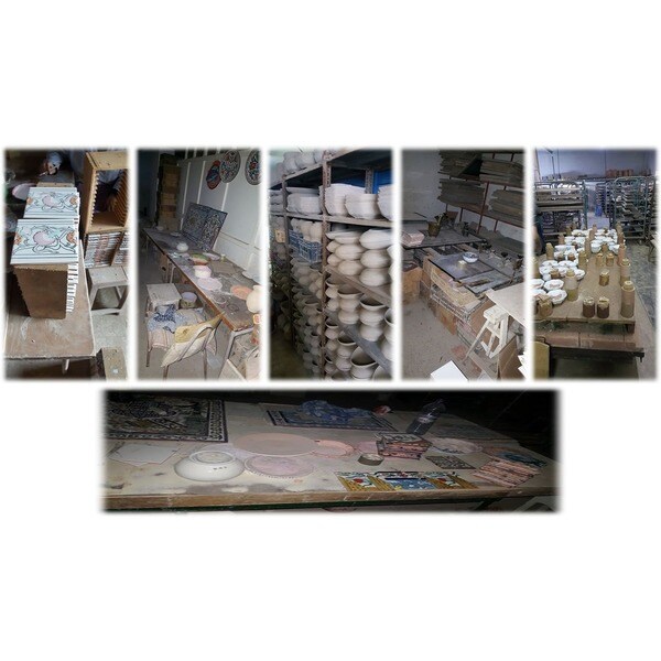 Mosaic 'Family Dove Birds' 20-tile Ceramic Wall Mural