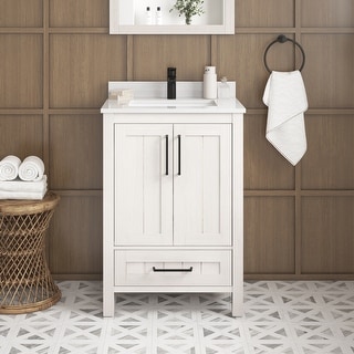 Ove Decors 24 in. Kansas Single Sink Bathroom Vanity in Antique White