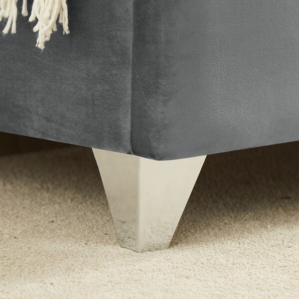 King Bed with Wooden Slats and Metal Legs