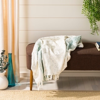 SAFAVIEH Nicola Metallic White/Blue Throw