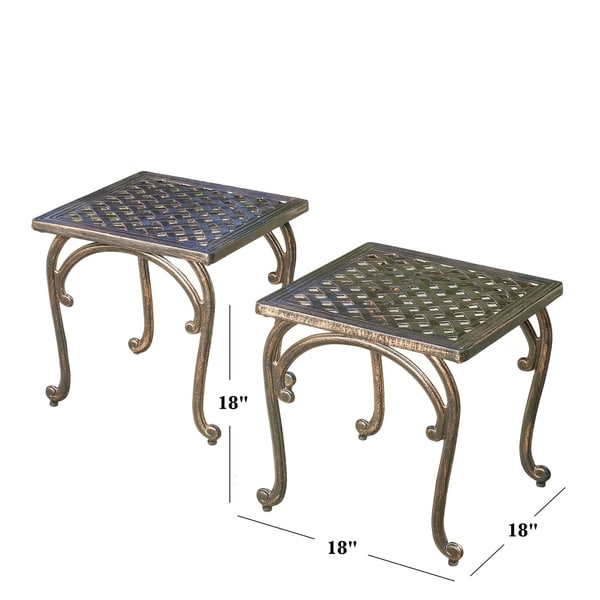 Mckinley Cast Outdoor End Table (Set of 2) by Christopher Knight Home