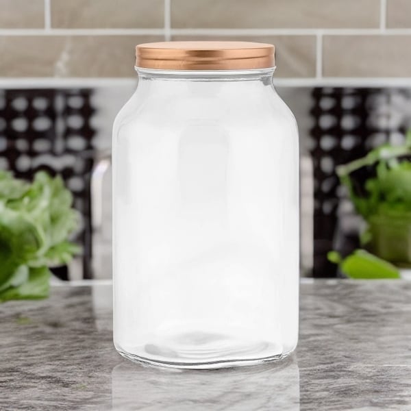 Amici Home Branson Clear Glass Storage Jar with Copper Lid