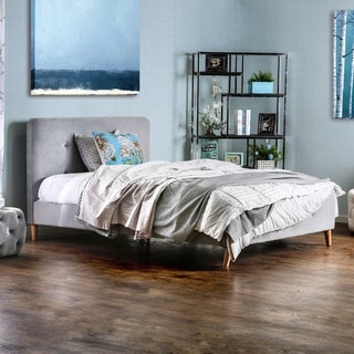 Sise Mid-century Modern Twin Fabric Upholstered Platform Bed by Furniture of America