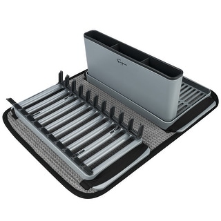 Outdoor Camping Gear Countertop Dish Rack Set with Sponge Drying Mat