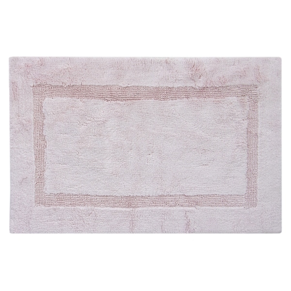 Egyptian Cotton Inset Border Bath Rug - Blush