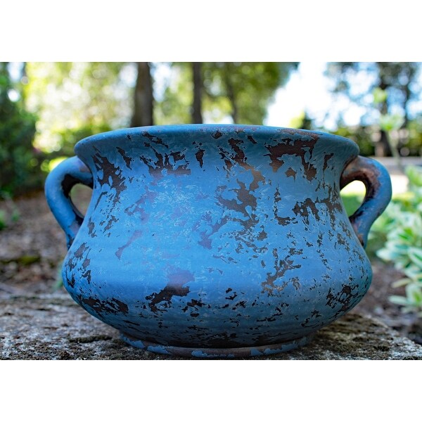 Egyptian Era Terracotta Planter in Blue,Green, Red, Purple in 2 sizes