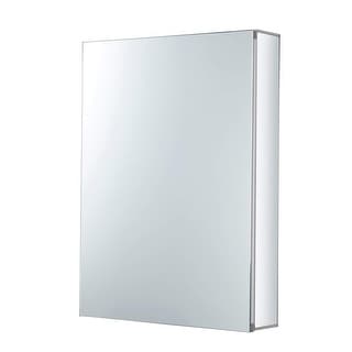 Bathroom Medicine Cabinet, Aluminum, Recessed/Surface Mount, Right/Left Hinged, Mirrored Interior