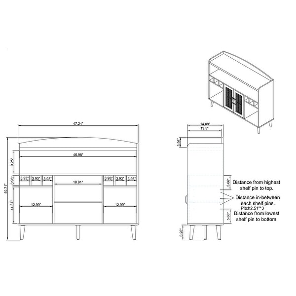 Furniture of America Jessep Contemporary Distressed Walnut 6-shelf Buffet