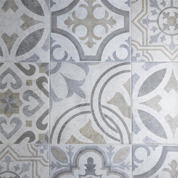 Merola Tile Llanes Perla Marbella Encaustic 13.13" x 13.13" Ceramic Floor and Wall Tile