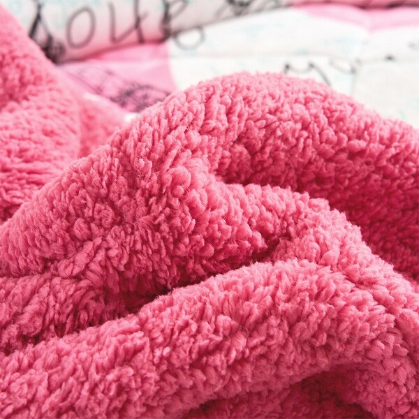 Kids Comforter Sherpa Set Twin Size with Pillow Sham Tower