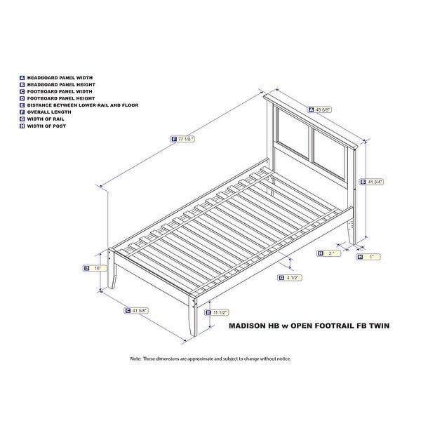 Madison Espresso Twin Open Foot Bed