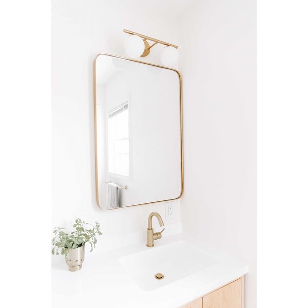 Highland Gold Rounded Corner Wall Mirror - 24" x 36"