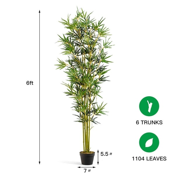Costway 6 ft Artificial Bamboo Silk Tree Indoor Outdoor Home Office - See Details