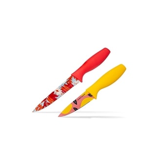 Dura Living 2-Piece Citrus Kitchen Knife Set - Nonstick Cooking Knives With Matching Sheaths