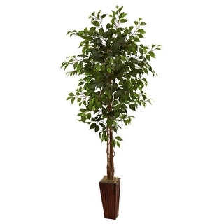 6' Ficus Tree w/Bamboo Planter - 34"D x 34"W x 72"H