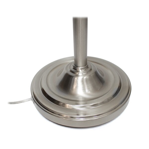 Lalia Home Torchiere Floor Lamp w Reading Light & Marble Glass Shades