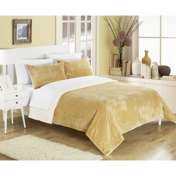 Chic Home Ernest 7-Piece Sherpa Blanket, Sham, and Sheet Set