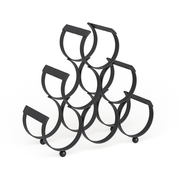 Carbon Loft Alderson Black Cast Iron 6-bottle Wine Rack