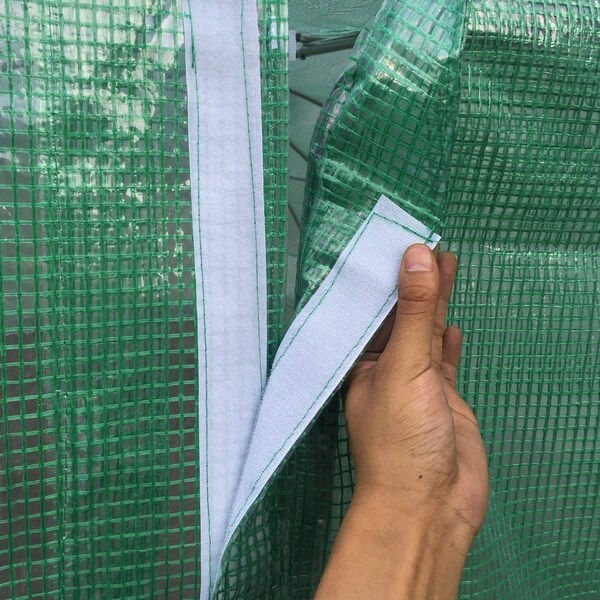 Outsunny 20' x 10' x 6.5' Outdoor Portable Walk-In Greenhouse with PE Cover - Green