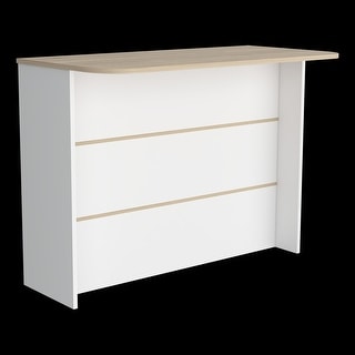 FM Furniture Crete Kitchen Island, Kitchen Bar with 3-Tier Shelves