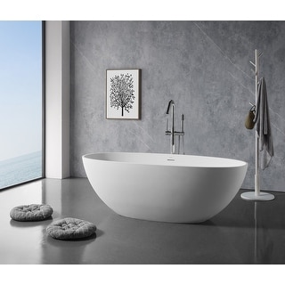 CLOVIS Solid Surface Freestanding Bathtub,65"x29.5"x20.5"