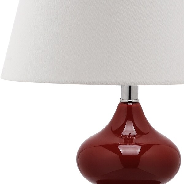 SAFAVIEH Lighting 24-inch Eva Double Gourd Glass Red Table Lamp (Set of 2) - 14"x14"x24"