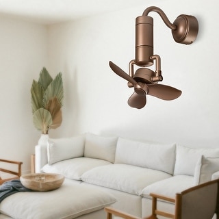 Wall Mounted 3-Blade Indoor Ceiling Fan without Light, Remote Control, 5-Speed DC Motor