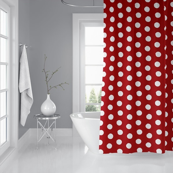 BIG POLKA DOTS RED Shower Curtain By Kavka Designs