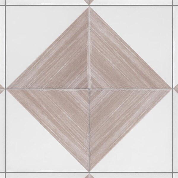 Merola Tile Triangle Rustique Glossy Taupe 6" x 6" Ceramic Wall Tile
