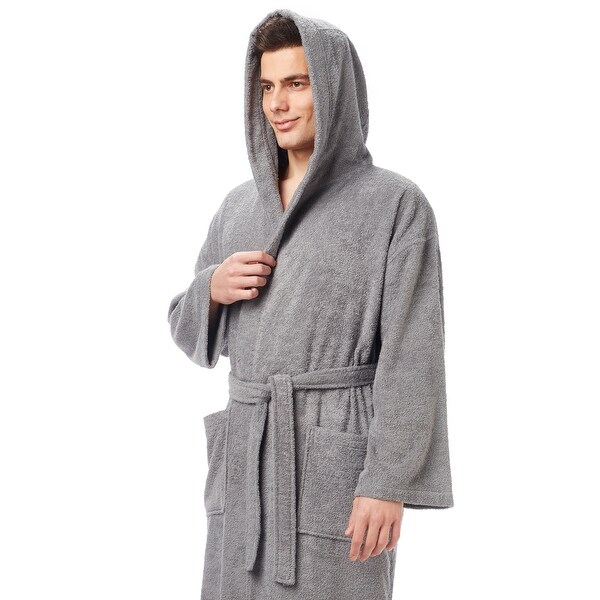 Men's Long Turkish Cotton Hooded Bathrobe